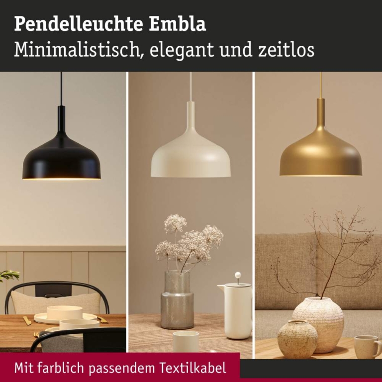Paulmann Pendelleuchte Embla II E27 Creme Metall Metall