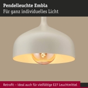 Pendelleuchte Embla II E27 Creme Metall Metall