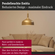 Pendelleuchte Embla II E27 Gold Metall Metall