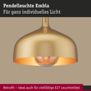 Pendelleuchte Embla II E27 Gold Metall Metall