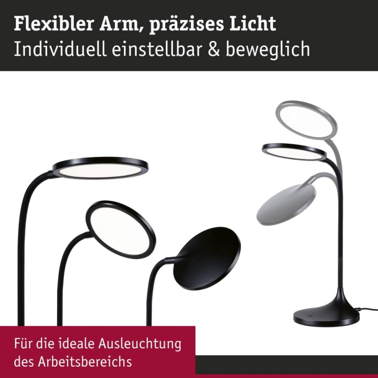 Paulmann LED Schreibtischleuchte Mejan  4000K 1200lm 15W Schwarz matt