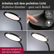 LED Schreibtischleuchte Mejan  4000K 1200lm 15W Schwarz matt