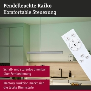 LED Pendelleuchte Raiko RGBW+ dimmbar 1400lm / 240lm 19W / 6W Silber matt