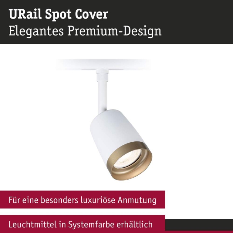 Paulmann URail Schienenspot Cover Einzelspot GU10  max. 10W  230V Signalweiß Gold matt