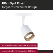 URail Schienenspot Cover Einzelspot GU10  max. 10W  230V Signalweiß Gold matt