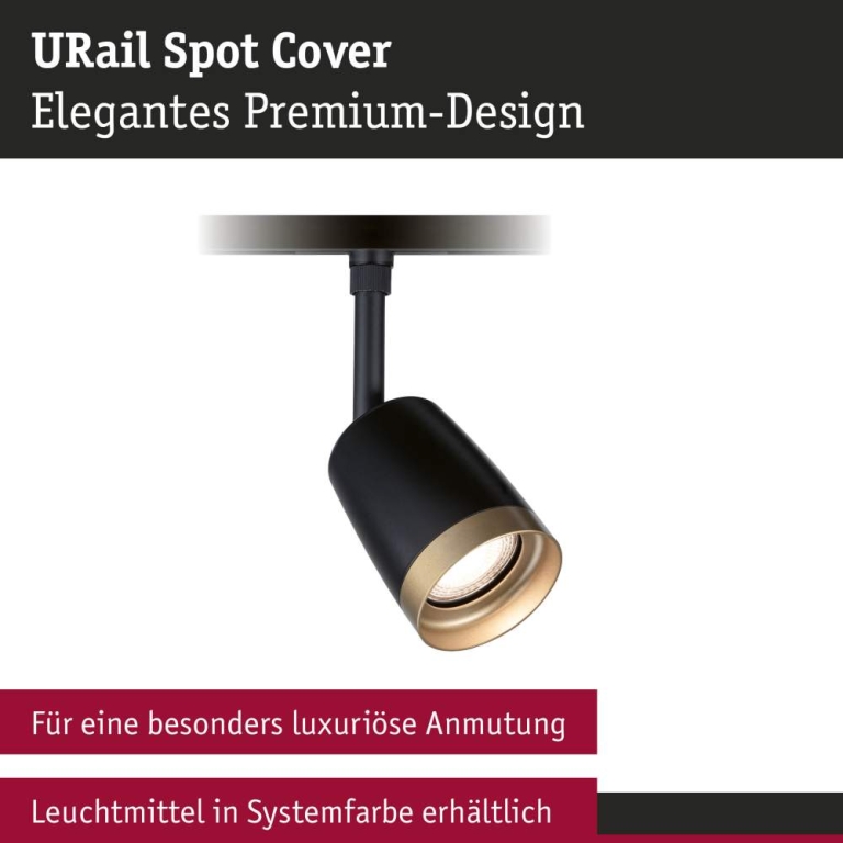 Paulmann URail Schienenspot Cover Einzelspot GU10  max. 10W  230V Schwarz matt Gold matt