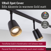 URail Schienenspot Cover Einzelspot GU10  max. 10W  230V Schwarz matt Gold matt