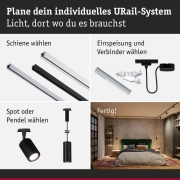URail Schienenspot Lirena GU10  max. 10W 230V Schwarz matt