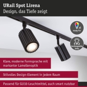 URail Schienenspot Lirena GU10  max. 10W 230V Schwarz matt