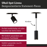 URail Schienenspot Lirena GU10  max. 10W 230V Schwarz matt