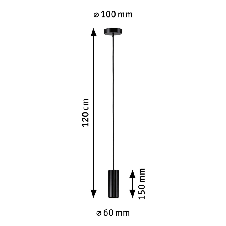 Paulmann Pendelleuchte Lirena GU10 max. 10W Schwarz matt Metall