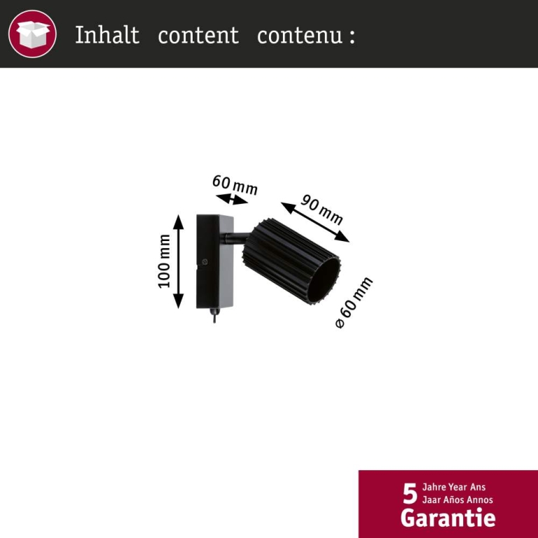 Paulmann Spotlight Lirena GU10 max. 10W Schwarz matt Metall