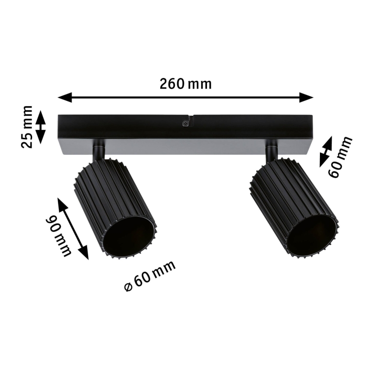 Paulmann Spotlight Lirena GU10 max. 2x10W Schwarz matt Metall