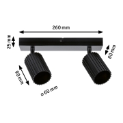 Spotlight Lirena GU10 max. 2x10W Schwarz matt Metall