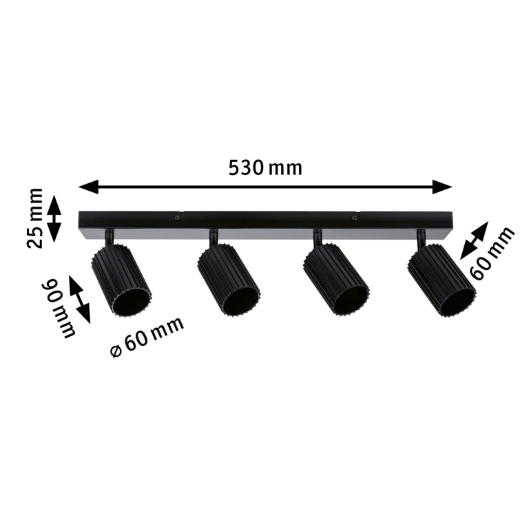 Paulmann Spotlight Lirena GU10 max. 4x10W Schwarz matt Metall