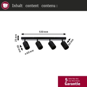 Spotlight Lirena GU10 max. 4x10W Schwarz matt Metall