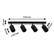 Spotlight Lirena GU10 max. 4x10W Schwarz matt Metall