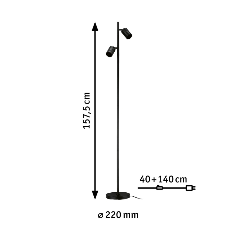 Paulmann Stehleuchte Lirena 1575mm  max. 2x7W Schwarz matt