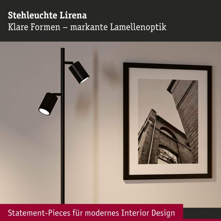 Paulmann Stehleuchte Lirena 1575mm  max. 2x7W Schwarz matt
