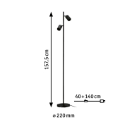 Stehleuchte Lirena 1575mm  max. 2x7W Schwarz matt