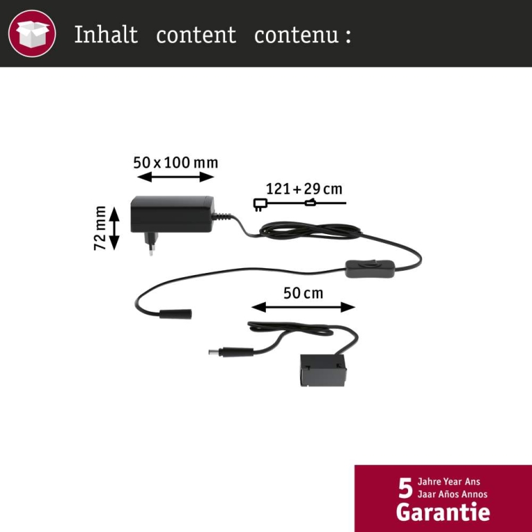 Paulmann ULine Zubehör Plug-In Trafo 60VA  230/48V 100mm Schwarz