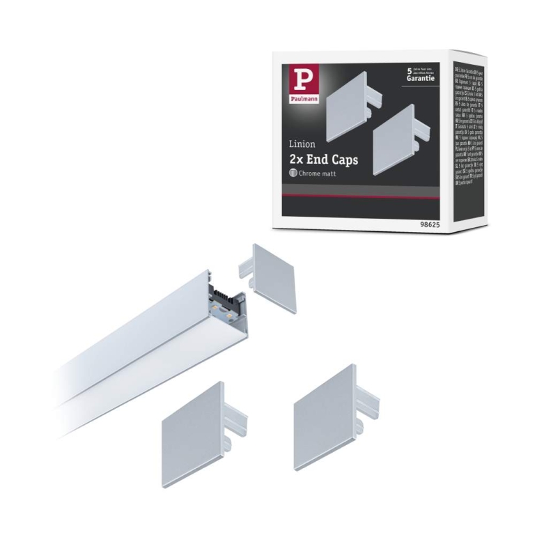 Paulmann Linion Zubehör Endkappe 2er-Set Chrom matt Kunststoff