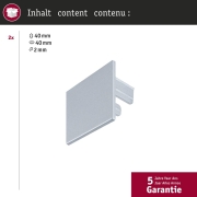 Linion Zubehör Endkappe 2er-Set Chrom matt Kunststoff