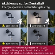 Filament 230V LED Birne E27 inkl. Dämmerungsgesteuerter Bewegungsmelder (HF) 806lm 7W 2700K E27
