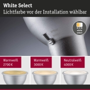 Standard 230V LED Reflektor GU10 Dip Switch 650lm 6,9W 2700 - 4000K  Chrom matt