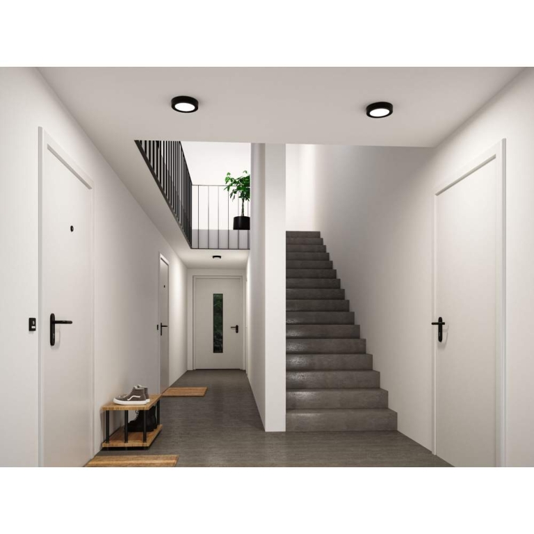 Paulmann LED Panel Abia 2 White Select Dämmerungsgesteuerter Bewegungsmelder (HF) rund 170mm  9,5W 1100lm 2700 - 4000K Schwarz