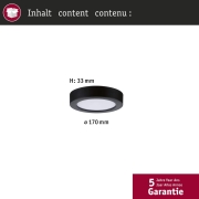 LED Panel Abia 2 White Select Dämmerungsgesteuerter Bewegungsmelder (HF) rund 170mm  9,5W 1100lm 2700 - 4000K Schwarz