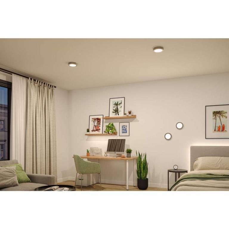 Paulmann LED Panel Abia 2 White Select Dämmerungsgesteuerter Bewegungsmelder (HF) rund 170mm  9,5W 1100lm 2700 - 4000K Chrom matt