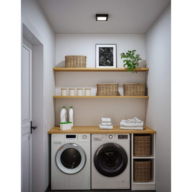 Paulmann LED Panel Abia 2 White Select Dämmerungsgesteuerter Bewegungsmelder (HF) eckig 170x170mm  9,5W 1100lm 2700 - 4000K Schwarz