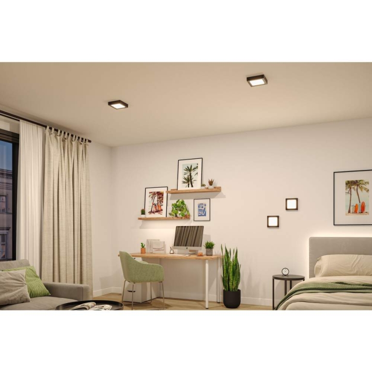 Paulmann LED Panel Abia 2 White Select Dämmerungsgesteuerter Bewegungsmelder (HF) eckig 170x170mm  9,5W 1100lm 2700 - 4000K Schwarz