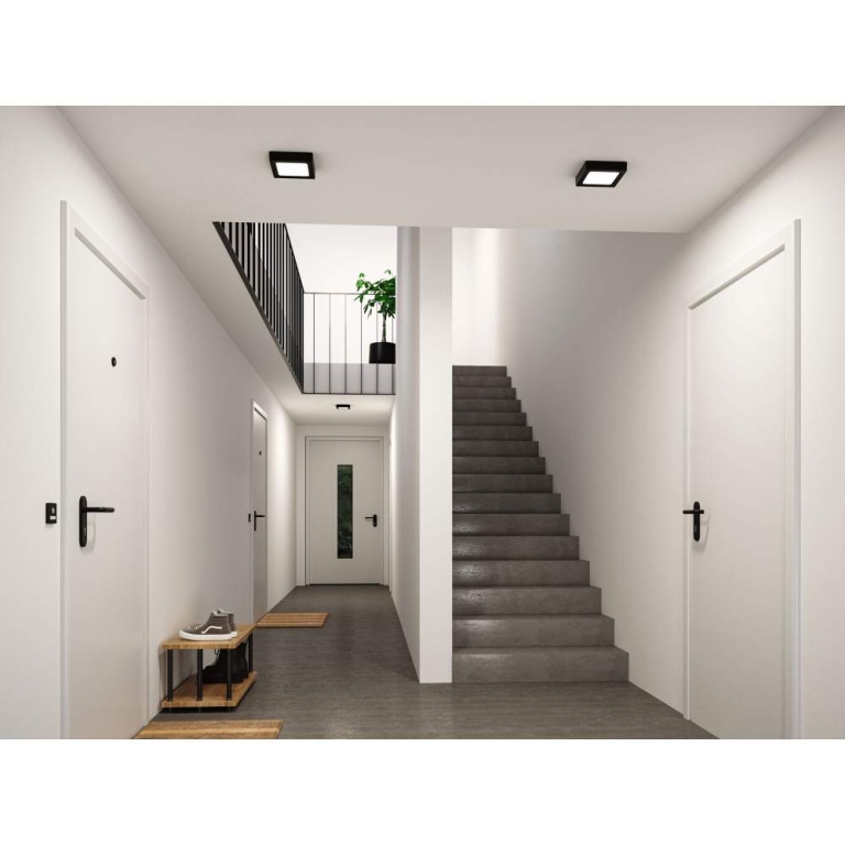 Paulmann LED Panel Abia 2 White Select Dämmerungsgesteuerter Bewegungsmelder (HF) eckig 170x170mm  9,5W 1100lm 2700 - 4000K Schwarz