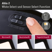 LED Panel Abia 2 White Select Dämmerungsgesteuerter Bewegungsmelder (HF) eckig 170x170mm  9,5W 1100lm 2700 - 4000K Schwarz