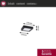 LED Panel Abia 2 White Select Dämmerungsgesteuerter Bewegungsmelder (HF) eckig 170x170mm  9,5W 1100lm 2700 - 4000K Schwarz