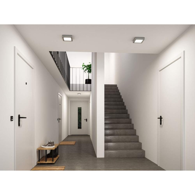 Paulmann LED Panel Abia 2 White Select Dämmerungsgesteuerter Bewegungsmelder (HF) eckig 170x170mm  9,5W 1100lm 2700 - 4000K Chrom matt