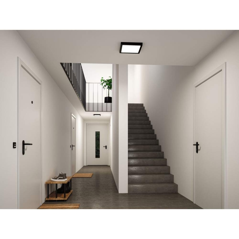 Paulmann LED Panel Abia 2 White Select Dämmerungsgesteuerter Bewegungsmelder (HF) eckig 300x300mm  14W 900lm 2700 - 4000K Schwarz