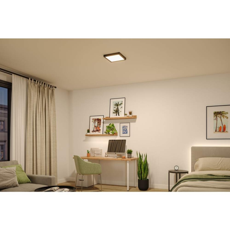 Paulmann LED Panel Abia 2 White Select Dämmerungsgesteuerter Bewegungsmelder (HF) eckig 300x300mm  14W 900lm 2700 - 4000K Schwarz