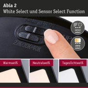 LED Panel Abia 2 White Select Dämmerungsgesteuerter Bewegungsmelder (HF) eckig 300x300mm  14W 900lm 2700 - 4000K Schwarz