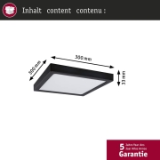 LED Panel Abia 2 White Select Dämmerungsgesteuerter Bewegungsmelder (HF) eckig 300x300mm  14W 900lm 2700 - 4000K Schwarz