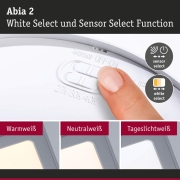 LED Panel Abia 2 White Select Dämmerungsgesteuerter Bewegungsmelder (HF) eckig 300x300mm  14W 900lm 2700 - 4000K Chrom matt