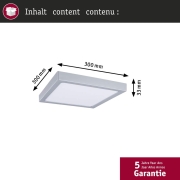LED Panel Abia 2 White Select Dämmerungsgesteuerter Bewegungsmelder (HF) eckig 300x300mm  14W 900lm 2700 - 4000K Chrom matt