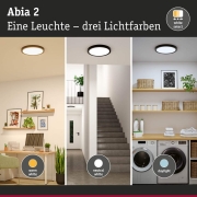 LED Panel Abia 2 White Select Dämmerungsgesteuerter Bewegungsmelder (HF) rund 400mm  16W 1400lm 2700 - 4000K Schwarz