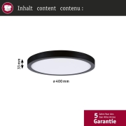 LED Panel Abia 2 White Select Dämmerungsgesteuerter Bewegungsmelder (HF) rund 400mm  16W 1400lm 2700 - 4000K Schwarz