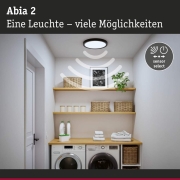 LED Panel Abia 2 White Select Dämmerungsgesteuerter Bewegungsmelder (HF) rund 400mm  16W 1400lm 2700 - 4000K Schwarz