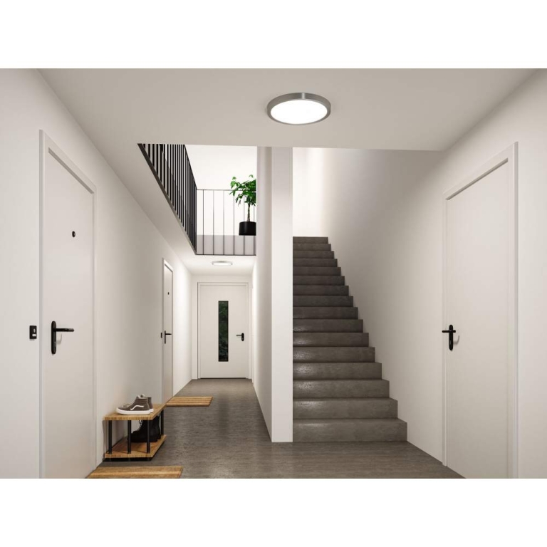 Paulmann LED Panel Abia 2 White Select Dämmerungsgesteuerter Bewegungsmelder (HF) rund 400mm  16W 1400lm 2700 - 4000K Chrom matt