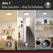 LED Panel Abia 2 White Select Dämmerungsgesteuerter Bewegungsmelder (HF) rund 400mm  16W 1400lm 2700 - 4000K Chrom matt