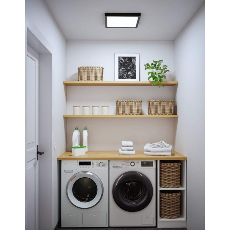 Paulmann LED Panel Abia 2 White Select Dämmerungsgesteuerter Bewegungsmelder (HF) eckig 400x400mm  16W 1400lm 2700 - 4000K Schwarz